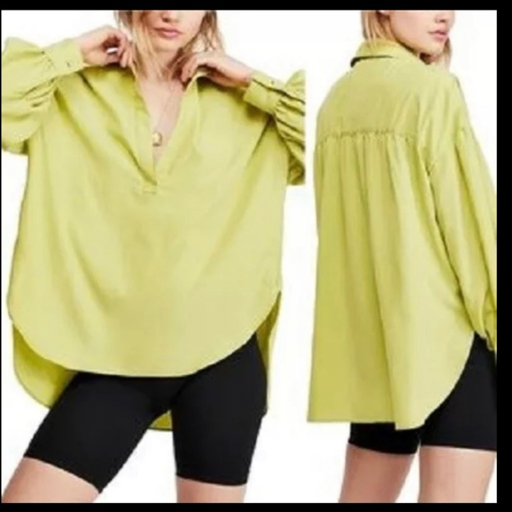 Free People Love Until Tomorrow Poet Blouse - Bitter Melon - Medium NWT